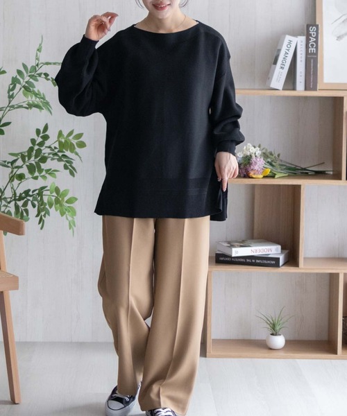 HusHusH（ハッシュアッシュ）の「HusHusH 袖ボリュームプルオーバー（ニット/セーター・レディース・イエロー系/ネイビー系/グレイッシュベージュ・M/L）」の9枚目の写真