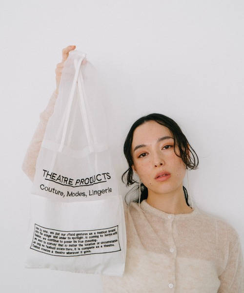 THEATRE PRODUCTS（シアタープロダクツ）の「エンブロイダリーマーケットバッグ（トートバッグ・レディース・ブラック/ホワイト・FREE）」の2枚目の写真