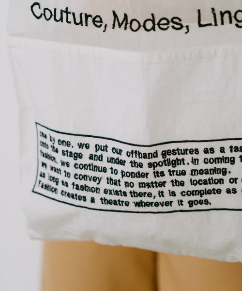 THEATRE PRODUCTS（シアタープロダクツ）の「エンブロイダリーマーケットバッグ（トートバッグ・レディース・ブラック/ホワイト・FREE）」の13枚目の写真