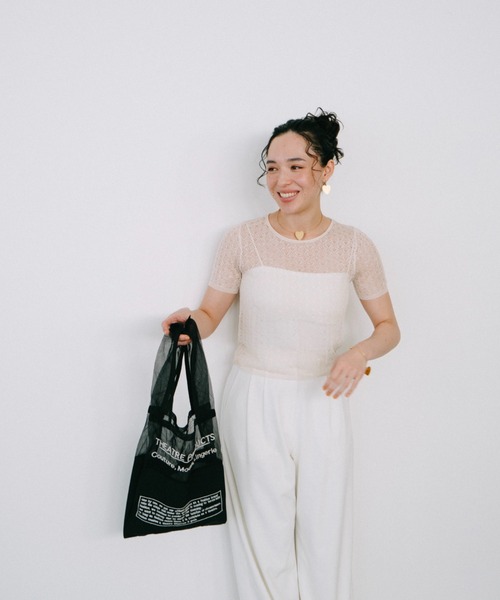 THEATRE PRODUCTS（シアタープロダクツ）の「エンブロイダリーマーケットバッグ（トートバッグ・レディース・ブラック/ホワイト・FREE）」の15枚目の写真