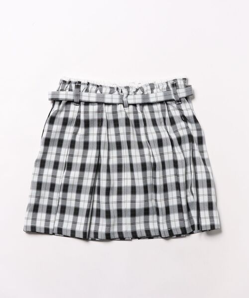 KP(ケーピー)の「troislapins(トロワラパン)ウエストレースチェックプリーツスカート(140~160)(スカート・キッズ・ブラック/サックスブルー・150cm/160cm/140cm)」の3枚目の写真