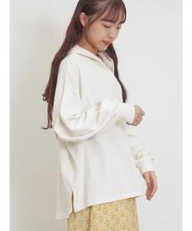 Samansa Mos2 | 袖タックスキッパーフーディー(Tシャツ/カットソー)