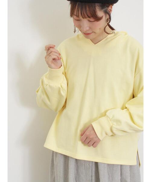 Samansa Mos2（サマンサ モスモス）の「袖タックスキッパーフーディー（Tシャツ/カットソー・レディース・チャコールグレー/オフホワイト/ブルー/イエロー・F）」の22枚目の写真