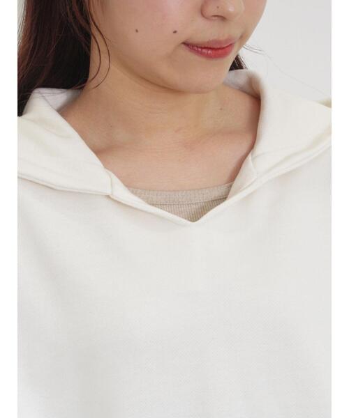 Samansa Mos2（サマンサ モスモス）の「袖タックスキッパーフーディー（Tシャツ/カットソー・レディース・チャコールグレー/オフホワイト/ブルー/イエロー・F）」の5枚目の写真