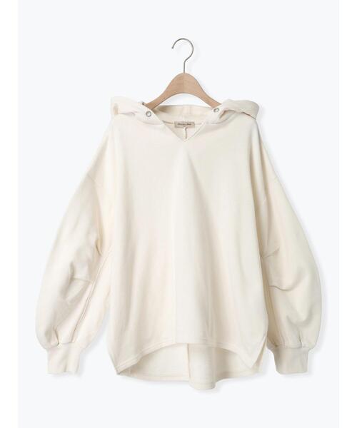 Samansa Mos2（サマンサ モスモス）の「袖タックスキッパーフーディー（Tシャツ/カットソー・レディース・チャコールグレー/オフホワイト/ブルー/イエロー・F）」の12枚目の写真