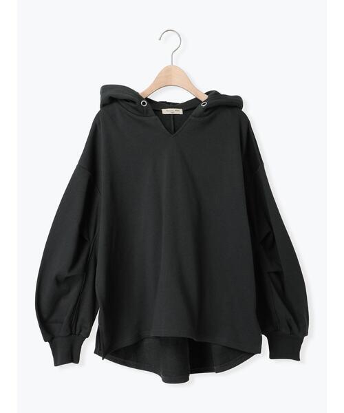 Samansa Mos2（サマンサ モスモス）の「袖タックスキッパーフーディー（Tシャツ/カットソー・レディース・チャコールグレー/オフホワイト/ブルー/イエロー・F）」の13枚目の写真