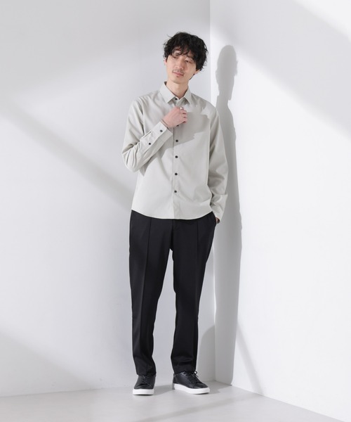 NANO universe（ナノユニバース）の「ダブルジャージーテーパードパンツ（スラックス・メンズ・ブラック/スミクロ・S/L/M）」の6枚目の写真