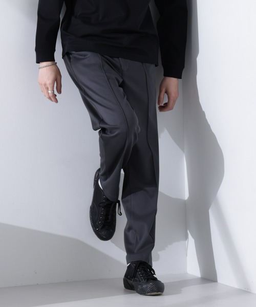 NANO universe（ナノユニバース）の「ダブルジャージーテーパードパンツ（スラックス・メンズ・ブラック/スミクロ・S/L/M）」の12枚目の写真