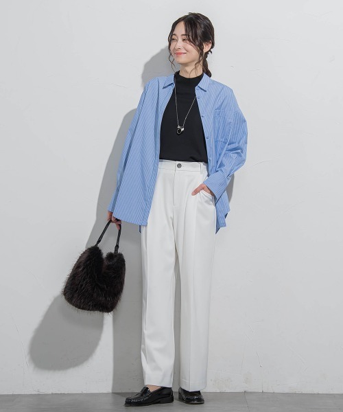 LAUTREAMONT(ロートレアモン)の「2WAYツイル配色ボタンパンツ≪洗濯機で洗える≫(その他パンツ・レディース・キャメル/ホワイト・7号/9号/11号)」の5枚目の写真