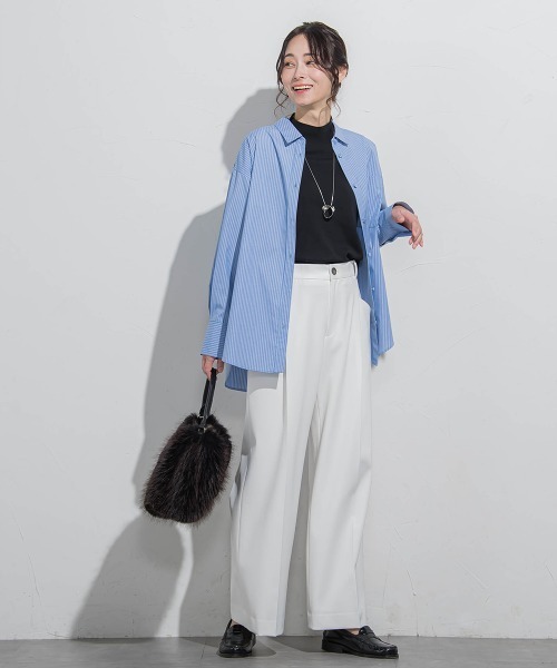 LAUTREAMONT(ロートレアモン)の「2WAYツイル配色ボタンパンツ≪洗濯機で洗える≫(その他パンツ・レディース・キャメル/ホワイト・7号/9号/11号)」の6枚目の写真
