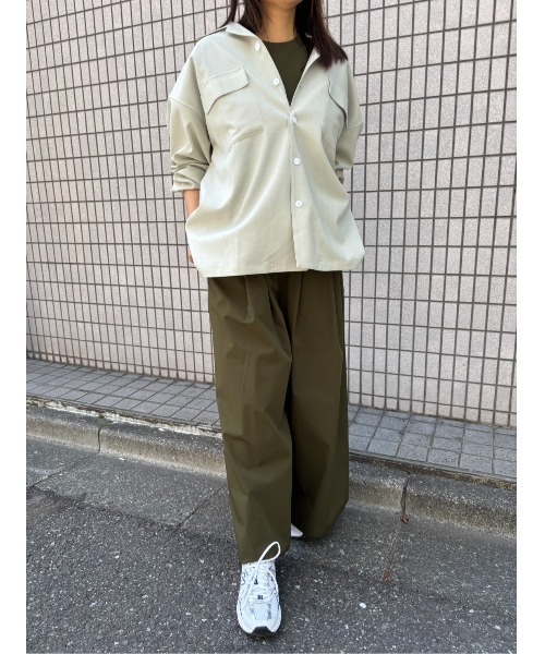 フレンチスリーブ ジャケット ワイドパンツ セット 2色 S-M THOUSAND MILE】FRENCH SLEEVE SHIRT & WIDE PANTS SET/フレンチ
