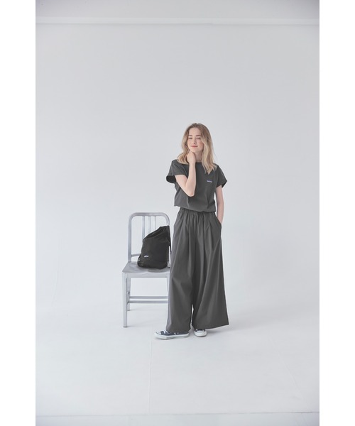 k サウザンドマイル セットアップ シャツ パンツ ブラック ワイド 半袖 THOUSAND MILE】FRENCH SLEEVE SHIRT & WIDE PANTS SET/フレンチ