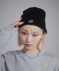 【BLACK PURPLE】Mew Mew Cat Eyelet Beanie MUSINSA | BLACK PURPLE Mew-Mew Cat Eyelet Beanie