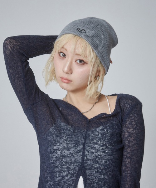 ENVYM（アンビー）の「ワンポイントロゴビーニー（ニットキャップ/ビーニー・レディース・グレー/ブラック・FREE）」の10枚目の写真