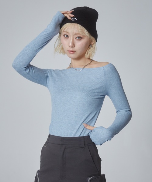 ENVYM（アンビー）の「ワンポイントロゴビーニー（ニットキャップ/ビーニー・レディース・グレー/ブラック・FREE）」の7枚目の写真