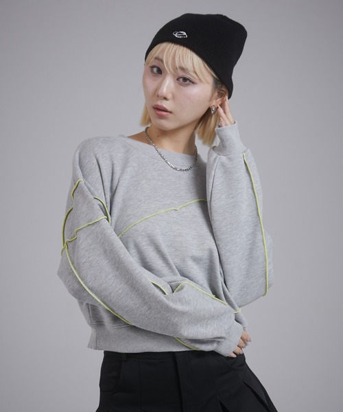 ENVYM（アンビー）の「ワンポイントロゴビーニー（ニットキャップ/ビーニー・レディース・グレー/ブラック・FREE）」の5枚目の写真