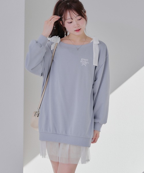 Another Branch olive des olive（アナザーブランチオリーブデオリーブ）の「【春の新作】２ＷＡＹスウェットミニワンピース（ワンピース・レディース・オートミール/チャコールグレー/サックスブルー・FREE）」の3枚目の写真