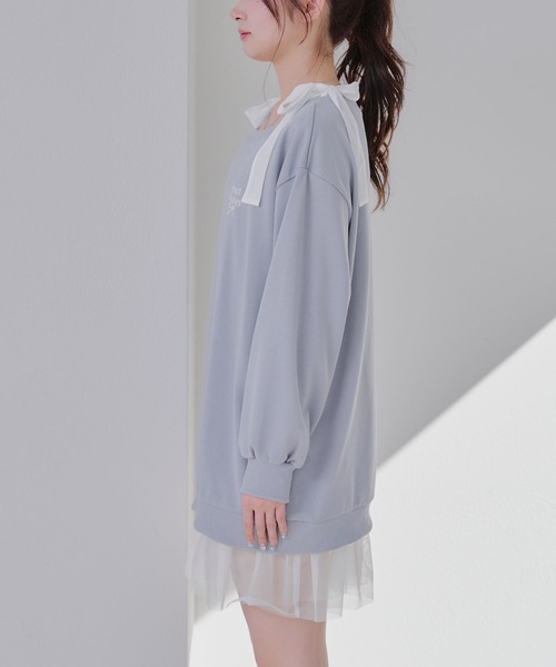 Another Branch olive des olive（アナザーブランチオリーブデオリーブ）の「【春の新作】２ＷＡＹスウェットミニワンピース（ワンピース・レディース・オートミール/チャコールグレー/サックスブルー・FREE）」の19枚目の写真