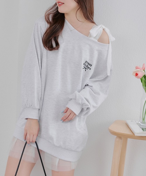 Another Branch olive des olive（アナザーブランチオリーブデオリーブ）の「【春の新作】２ＷＡＹスウェットミニワンピース（ワンピース・レディース・オートミール/チャコールグレー/サックスブルー・FREE）」の5枚目の写真