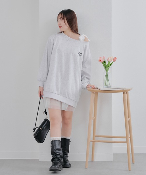 Another Branch olive des olive（アナザーブランチオリーブデオリーブ）の「【春の新作】２ＷＡＹスウェットミニワンピース（ワンピース・レディース・オートミール/チャコールグレー/サックスブルー・FREE）」の6枚目の写真