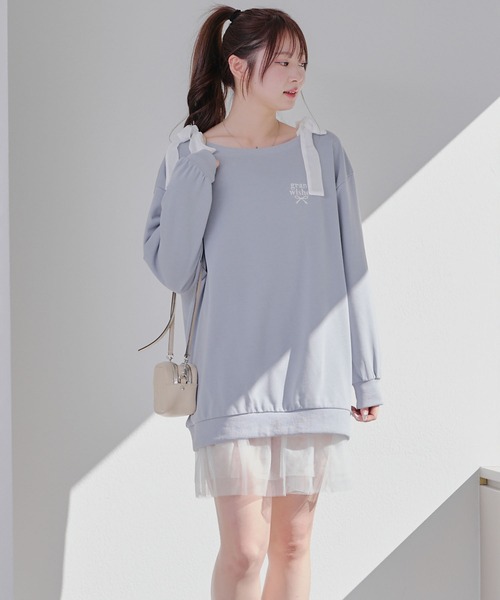 Another Branch olive des olive（アナザーブランチオリーブデオリーブ）の「【春の新作】２ＷＡＹスウェットミニワンピース（ワンピース・レディース・オートミール/チャコールグレー/サックスブルー・FREE）」の12枚目の写真