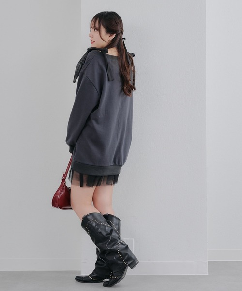 Another Branch olive des olive（アナザーブランチオリーブデオリーブ）の「【春の新作】２ＷＡＹスウェットミニワンピース（ワンピース・レディース・オートミール/チャコールグレー/サックスブルー・FREE）」の16枚目の写真