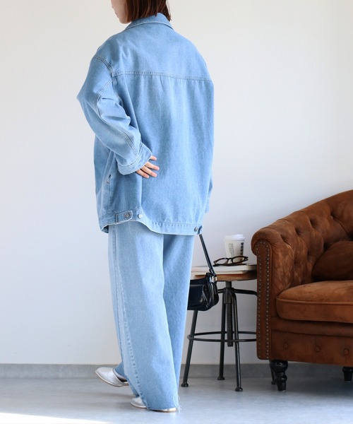 cepo（セポ）の「〈セットアップ対応〉ハトメ加工リボンコードワイドデニムパンツ（デニムパンツ・レディース・ネイビー×ホワイト/ブルー系2・S/M/L）」の8枚目の写真