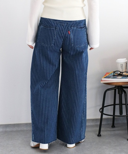 cepo（セポ）の「〈セットアップ対応〉ハトメ加工リボンコードワイドデニムパンツ（デニムパンツ・レディース・ネイビー×ホワイト/ブルー系2・S/M/L）」の18枚目の写真
