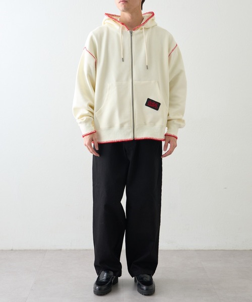 CIAOPANIC TYPY(チャオパニックティピー)の「【SOUNDS GOOOOD / サウンズグッド】ハンドステッチZIPパーカー(パーカー・メンズ・オフホワイト/レッド・ONE SIZE)」の21枚目の写真