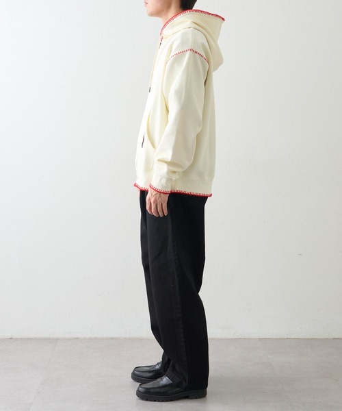 CIAOPANIC TYPY(チャオパニックティピー)の「【SOUNDS GOOOOD / サウンズグッド】ハンドステッチZIPパーカー(パーカー・メンズ・オフホワイト/レッド・ONE SIZE)」の22枚目の写真