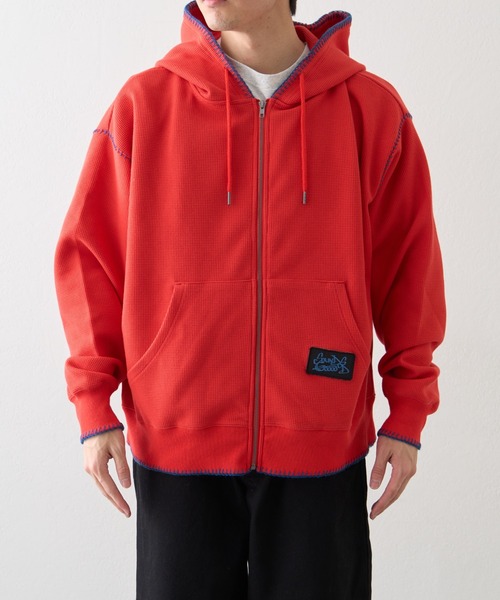CIAOPANIC TYPY(チャオパニックティピー)の「【SOUNDS GOOOOD / サウンズグッド】ハンドステッチZIPパーカー(パーカー・メンズ・オフホワイト/レッド・ONE SIZE)」の17枚目の写真