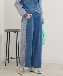 CYAN　ツイードコンビワイドデニム