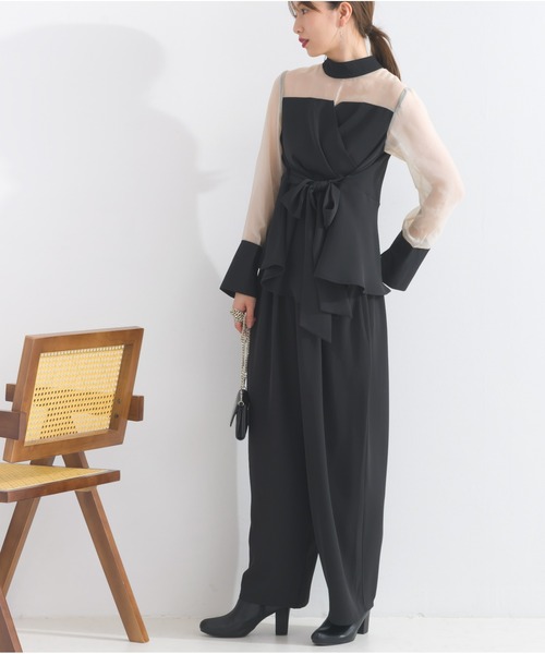 OandI（オーアンドアイ）の「エステルスムースタックカーブパンツ（その他パンツ・レディース・グレイッシュベージュ/ブラック・FREE）」の9枚目の写真