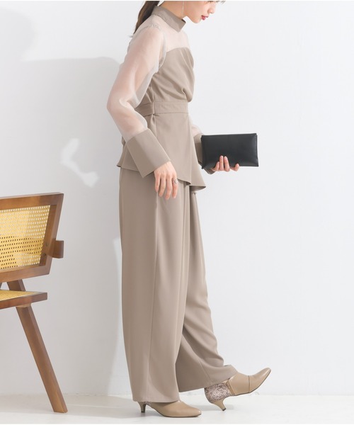 OandI（オーアンドアイ）の「エステルスムースタックカーブパンツ（その他パンツ・レディース・グレイッシュベージュ/ブラック・FREE）」の17枚目の写真
