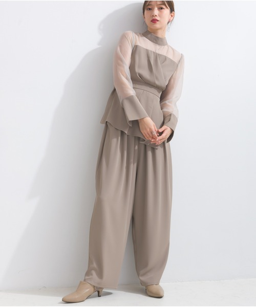 OandI（オーアンドアイ）の「エステルスムースタックカーブパンツ（その他パンツ・レディース・グレイッシュベージュ/ブラック・FREE）」の15枚目の写真