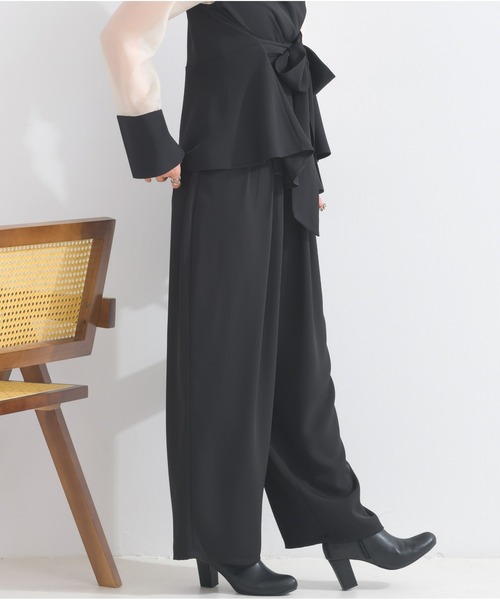 OandI（オーアンドアイ）の「エステルスムースタックカーブパンツ（その他パンツ・レディース・グレイッシュベージュ/ブラック・FREE）」の19枚目の写真