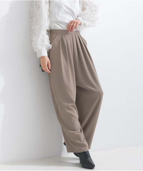 OandI（オーアンドアイ）の「エステルスムースタックカーブパンツ（その他パンツ・レディース・グレイッシュベージュ/ブラック・FREE）」の21枚目の写真