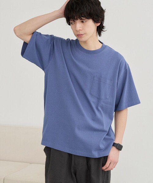 coen（コーエン）の「USAコットンポケットTシャツ（Tシャツ/カットソー・メンズ・ライトブルー/ナチュラル/ダークグレー/ホワイト・S/M/L/XL）」の4枚目の写真