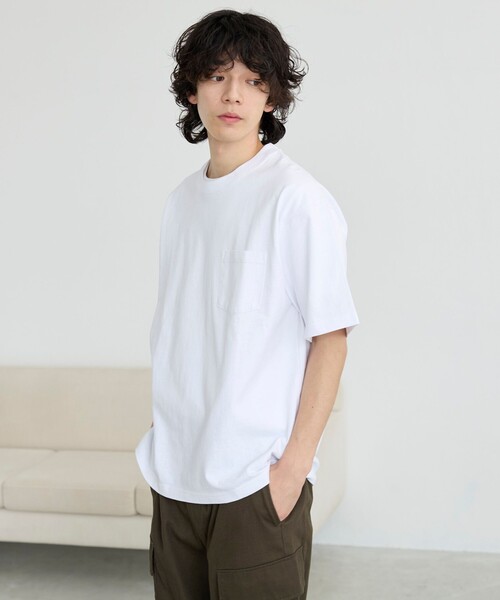 coen（コーエン）の「USAコットンポケットTシャツ（Tシャツ/カットソー・メンズ・ライトブルー/ナチュラル/ダークグレー/ホワイト・S/M/L/XL）」の13枚目の写真