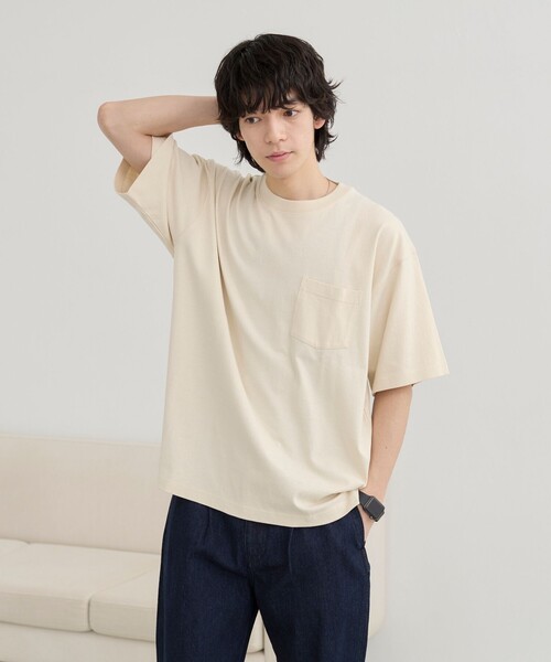 coen（コーエン）の「USAコットンポケットTシャツ（Tシャツ/カットソー・メンズ・ライトブルー/ナチュラル/ダークグレー/ホワイト・S/M/L/XL）」の18枚目の写真