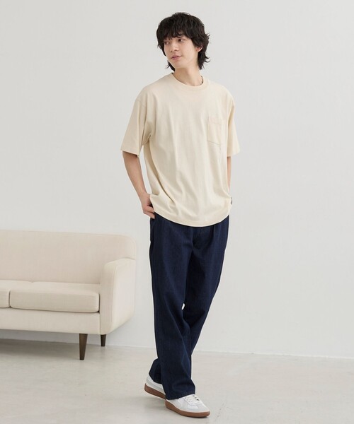 coen（コーエン）の「USAコットンポケットTシャツ（Tシャツ/カットソー・メンズ・ライトブルー/ナチュラル/ダークグレー/ホワイト・S/M/L/XL）」の19枚目の写真
