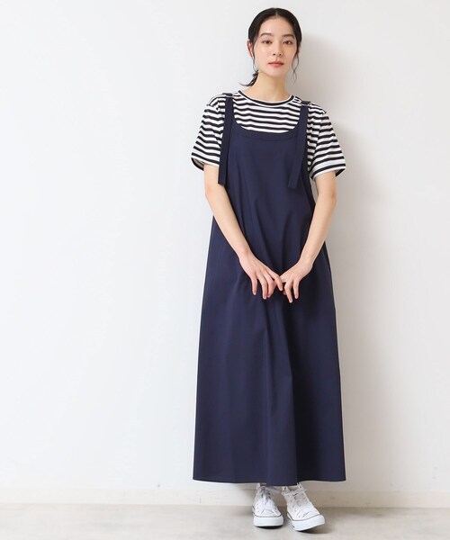 セール】【洗える】ベルト付きキャミワンピース（ワンピース