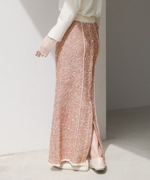 Bab（バブ）の「前後2WAYミックスループニットスカート/ベアワンピース（スカート）」