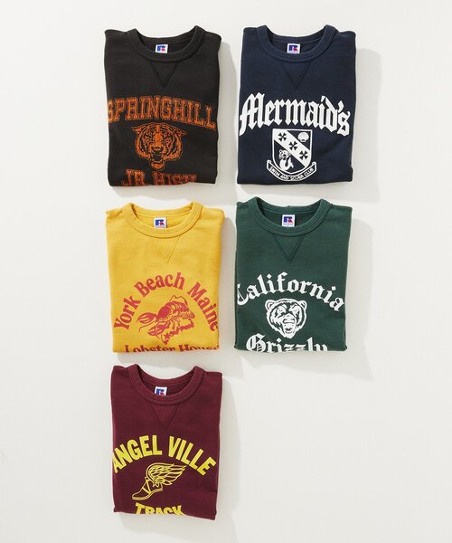 Russell Athletic(ラッセルアスレティック)の「RUSSELL ATHLETIC / ラッセル アスレティック 別注 プリントスウェット(スウェット・メンズ・ブラック系その他/イエロー系その他/ワイン/グリーン系その他/ダークブルー・MEDIUM/LARGE)」の6枚目の写真