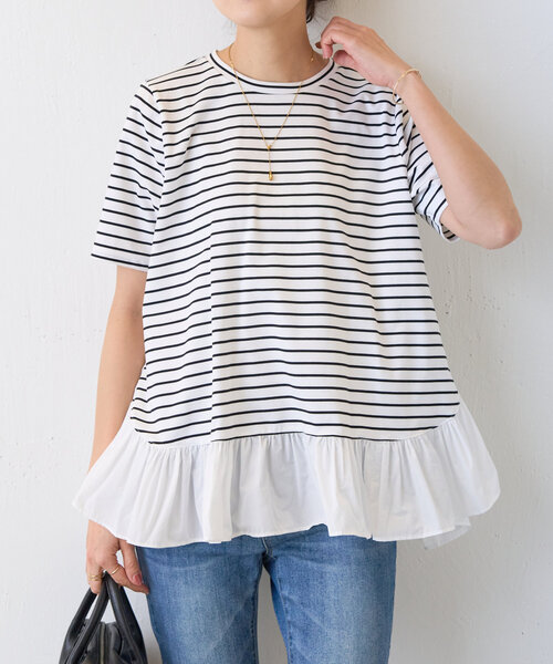 現在完売人気品　ビアズリー ギャザーぺプラムＴｅｅ ギャザーペプラムTee（Tシャツ/カットソー）｜BEARDSLEY