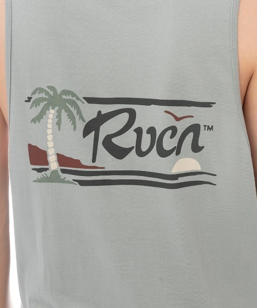 RVCA(ルーカ)の「RVCA メンズ EXOTICA TANK タンクトップ 【2025年春夏モデル】/ルーカバックプリントタンクトップ(タンクトップ・メンズ・グリーン系その他・SMALL/MEDIUM/LARGE/X-LARGE)」の4枚目の写真