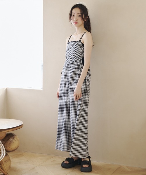 REMOON（リムーン）の「ギャザーキャミワンピース（ワンピース・レディース・チェック/ナチュラル・FREE）」の17枚目の写真