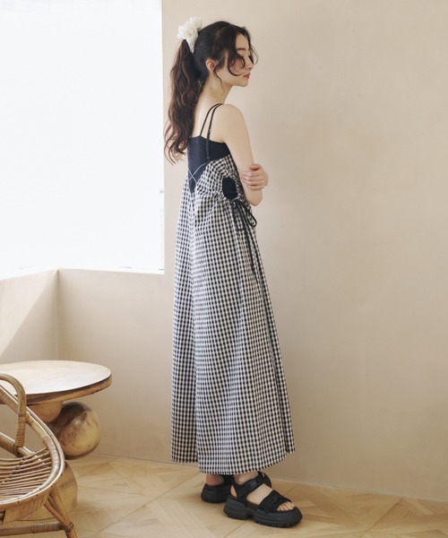 REMOON（リムーン）の「ギャザーキャミワンピース（ワンピース・レディース・チェック/ナチュラル・FREE）」の22枚目の写真