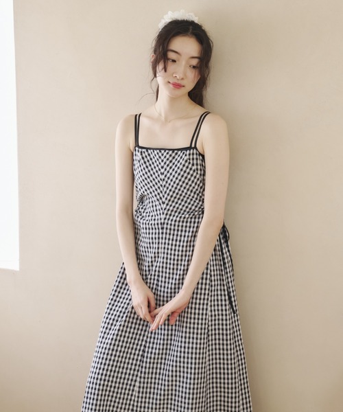 REMOON（リムーン）の「ギャザーキャミワンピース（ワンピース・レディース・チェック/ナチュラル・FREE）」の16枚目の写真