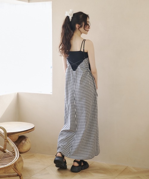 REMOON（リムーン）の「ギャザーキャミワンピース（ワンピース・レディース・チェック/ナチュラル・FREE）」の3枚目の写真